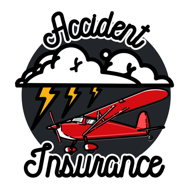 Color vintage accident insurance emblem - Vector, imagen