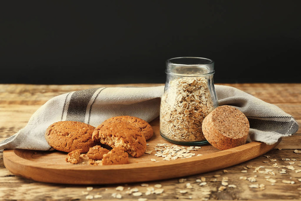 Oatmeal cookies on tray - Fotó, kép