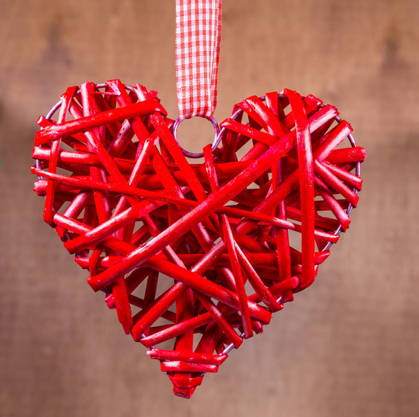 Decorative wooden heart symbol - Photo, Image
