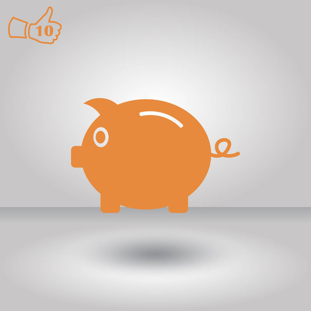 Piggy Bank vector icono. estilo de diseño web
. - Vector, Imagen