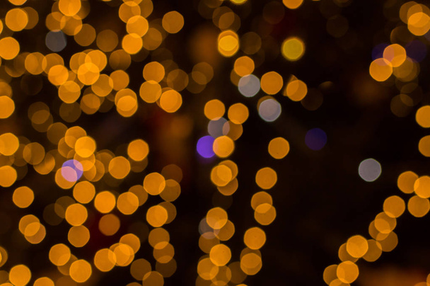 Lights on gold abstract bokeh for background - Photo, Image