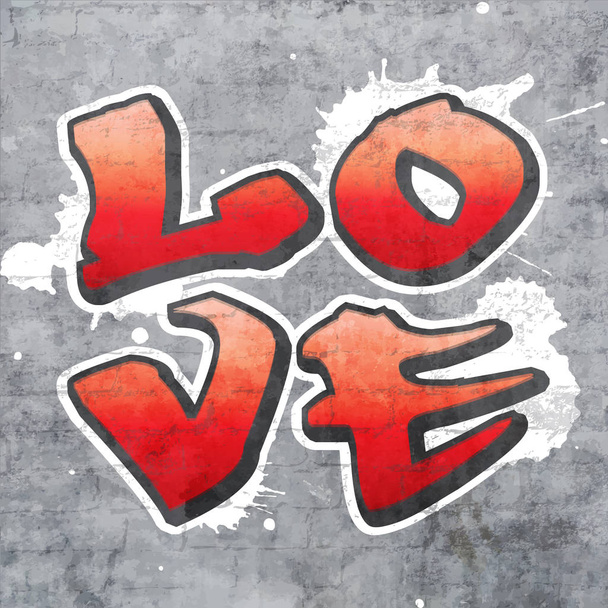 Láska v kvadrantu v graffiti stylu - Vektor, obrázek