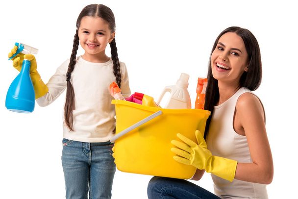 Beautiful housewife and her daughter - Foto, Imagen