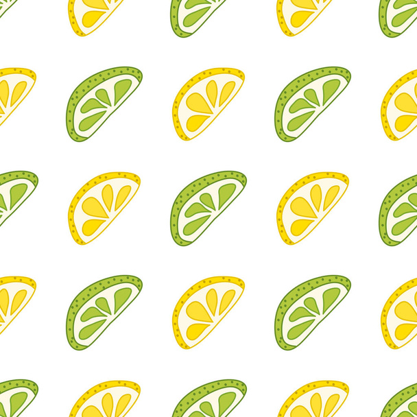 pattern with sliced citrus - Vector, Imagen