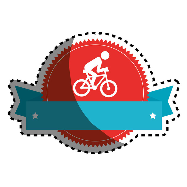Ciclismo esporte emblema ícone
 - Vetor, Imagem