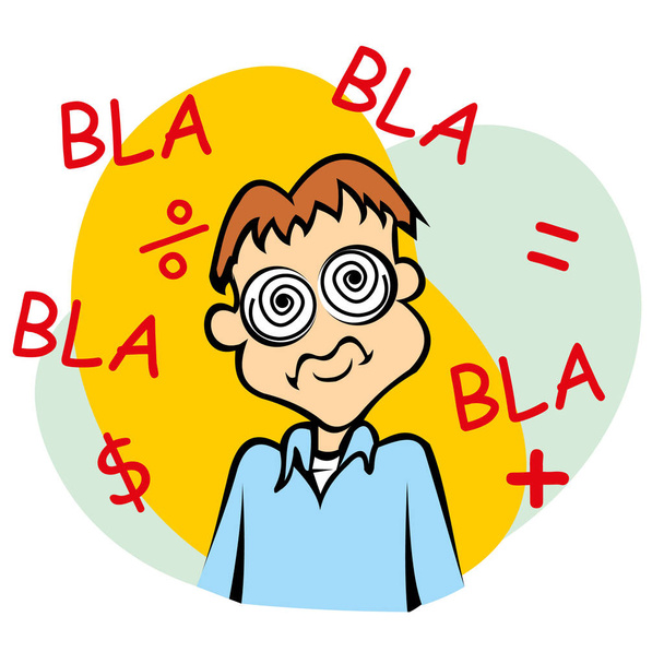 Illustration representing a stunned student to study very  - Vector, Image