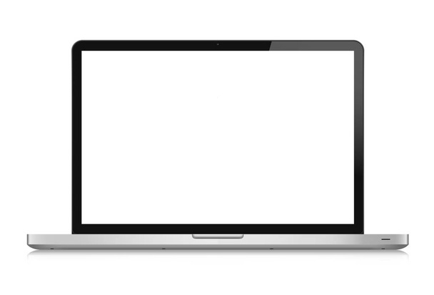 beyaz arkaplanda boş ekranı olan dizüstü bilgisayar - Vektör, Görsel