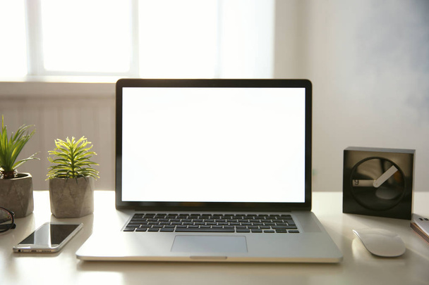  workplace with modern laptop - Fotó, kép