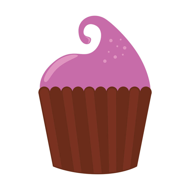 delicious cupcake sweet icon - Vector, Image