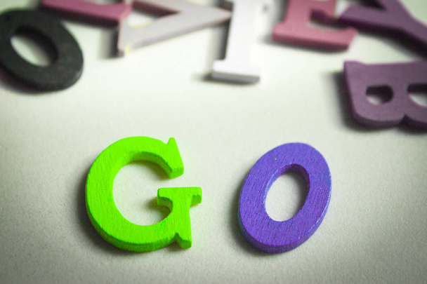 Word go written in colors - Photo, image