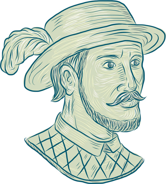 Juan Ponce de Leon Explorer çizim - Vektör, Görsel