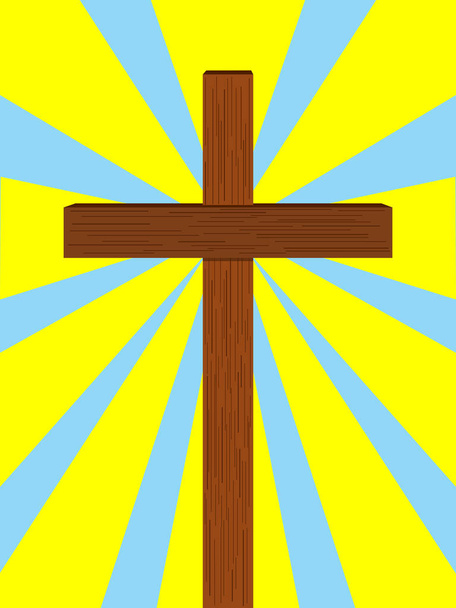 Rays light from christian cross - Vector, Image