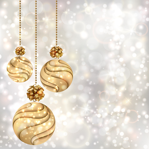 Boże Narodzenie tło z złote kulki - Wektor, obraz