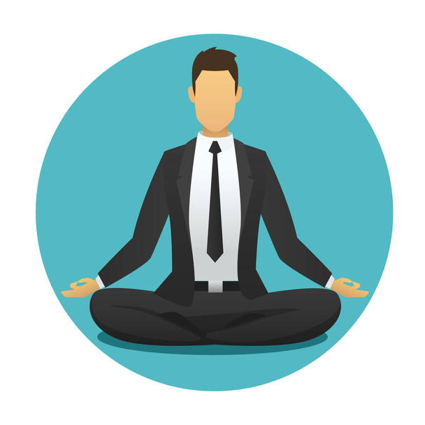 Entspannender Büromensch mit Yoga-Pose - Vektor, Bild