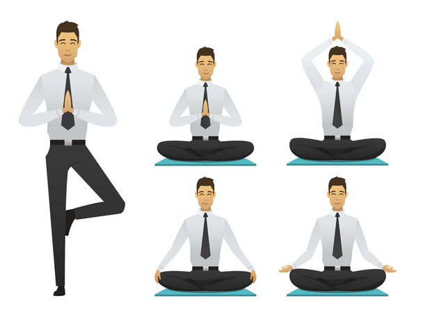 Yoga man poses illustration - Vector, Image