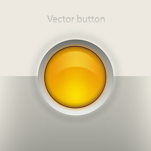 Button round yellow - Vector, Imagen