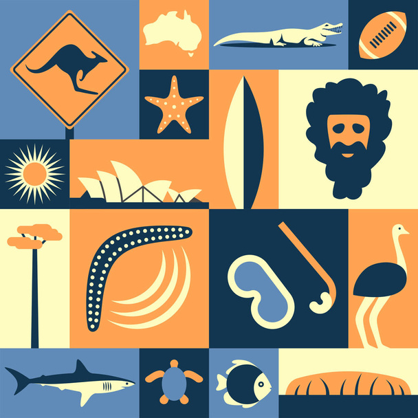 Conjunto de ícones da Austrália
 - Vetor, Imagem