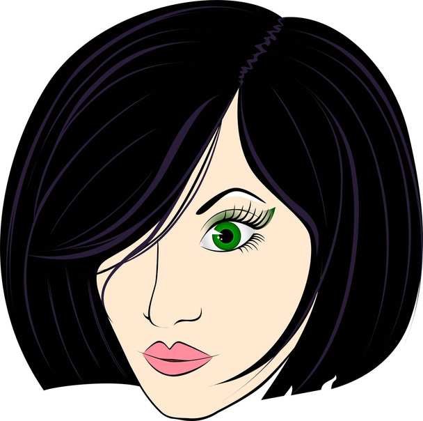 Beautiful girl in the face. design elements colorful illustration. - Foto, Imagen