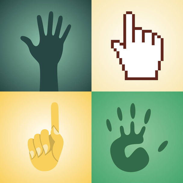 set of hands gestures icons  - Vector, Image
