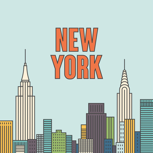 new york retro banner - Vetor, Imagem