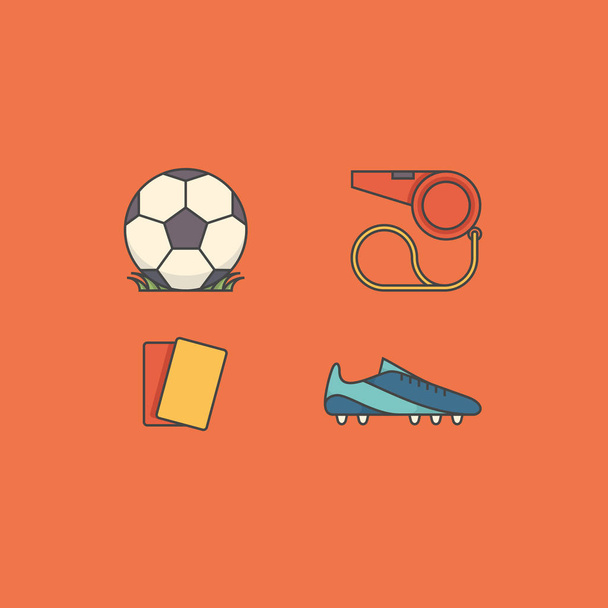 Futbol basit Icons set - Vektör, Görsel
