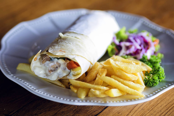 Burrito with grilled chicken - Photo, Image