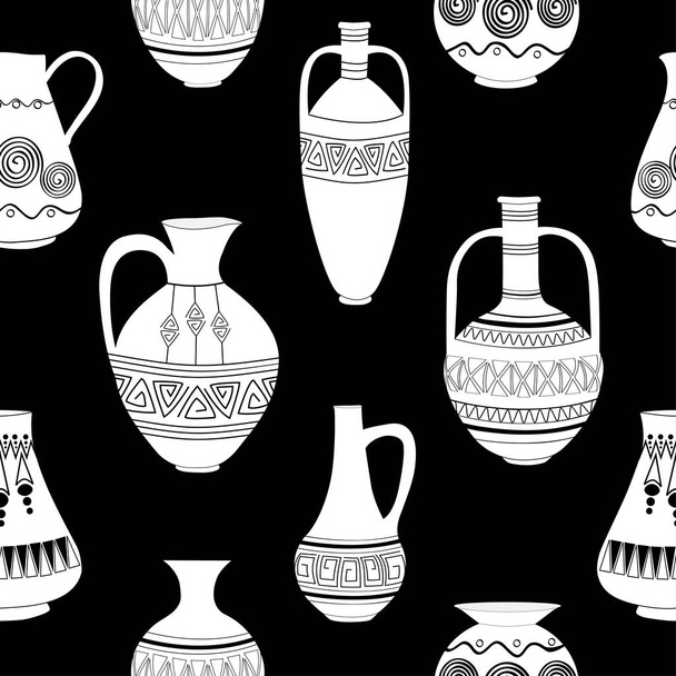 Seamless pattern with pitchers  - Vecteur, image