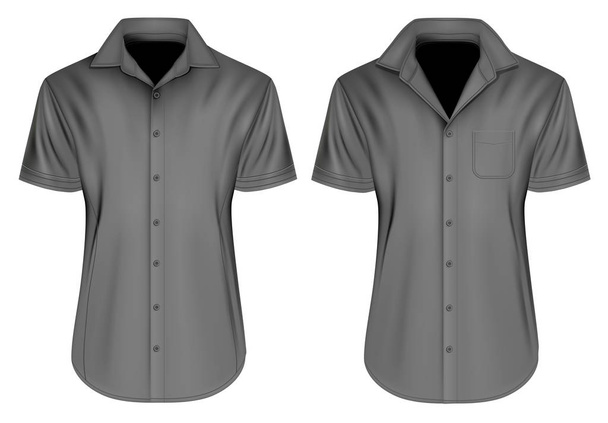 Mens short sleeved shirts with open collars - Wektor, obraz