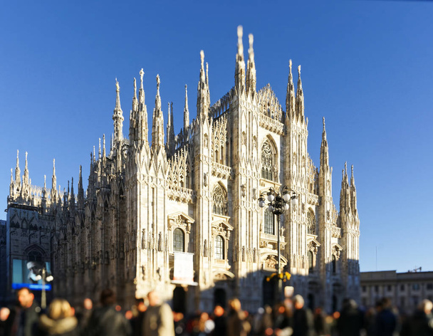 looking Duomo di Milano meaning Milan Cathedral in Italy, with b - Photo, Image