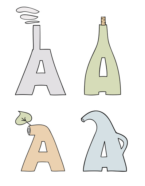 The stylized letters "A" - Vector, Image