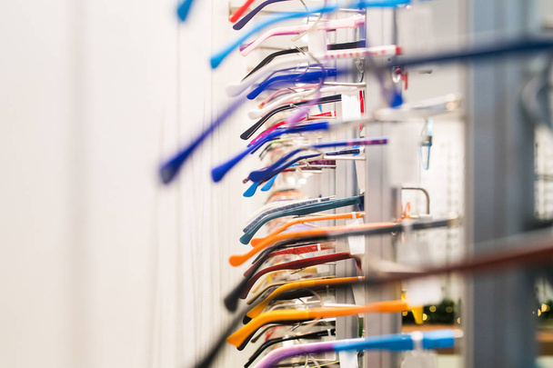 Row of eyeglass at an opticians store - Photo, Image