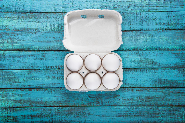 chicken eggs in box - Foto, Bild