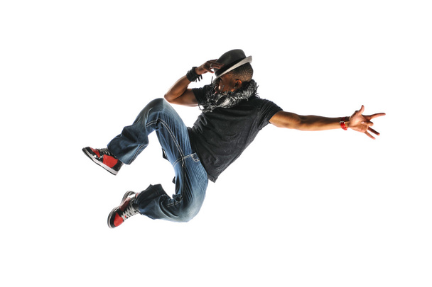Хіп-хоп танцівниця стрибає
 - Фото, зображення