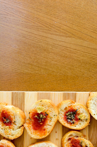Light and delicious bruschetta appetizers with tomato and oregan - Photo, Image