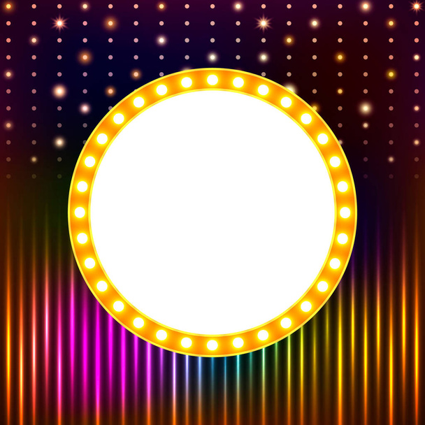 Shining background with retro casino light banner - Vector, Image