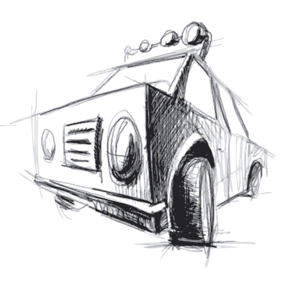 Car sketch vector illustration - Vector, Imagen