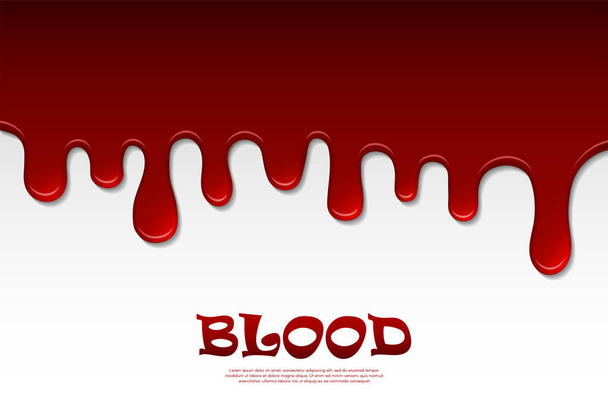滴り落ちる血の抽象的な。流れる赤い液体滴下ウェット、装飾枠 - 写真・画像