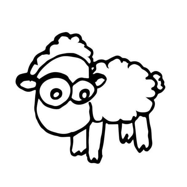 πρόβατα χέρι κλήρωση σκίτσο, διάνυσμα - Διάνυσμα, εικόνα