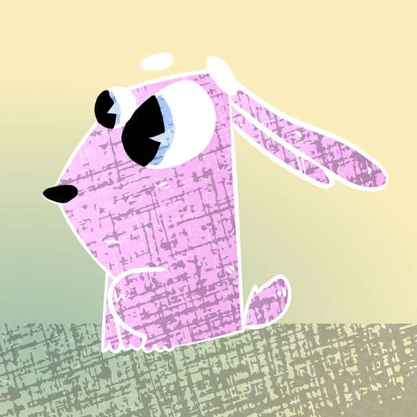 cute texturized cartoon rabbit - Vector, Image