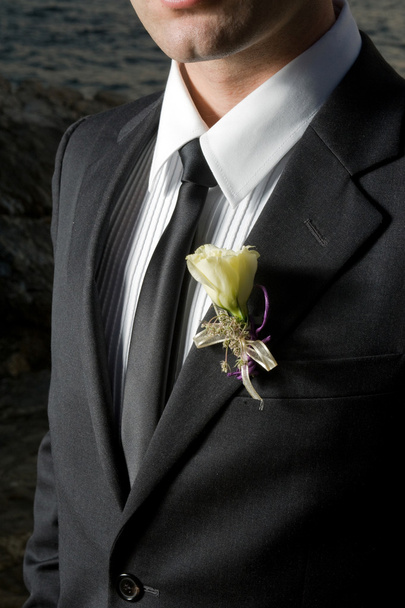 Groom wearing boutonniere - Photo, Image