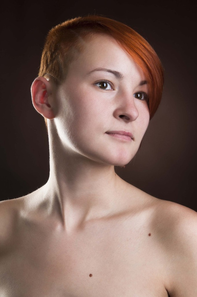 Woman with short red hair - Zdjęcie, obraz