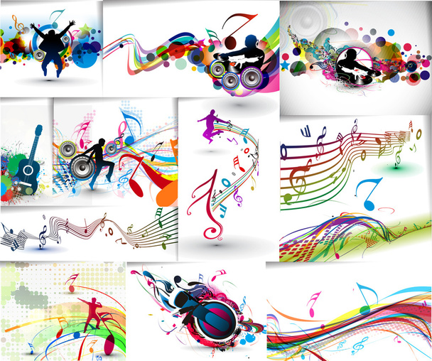 一連の音楽概念ポスター テンプレート - ベクター画像