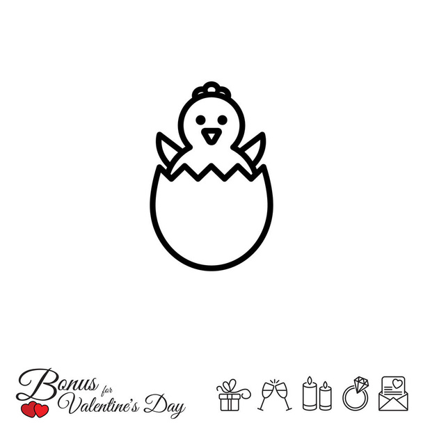 Easter chicken  icon - Vector, Image