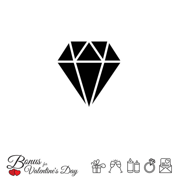 Diamante ícone simples
 - Vetor, Imagem