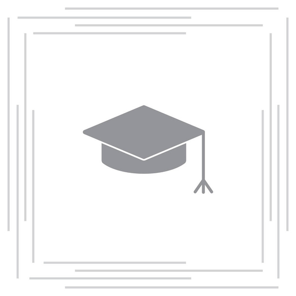 icono de sombrero de graduación - Vector, Imagen