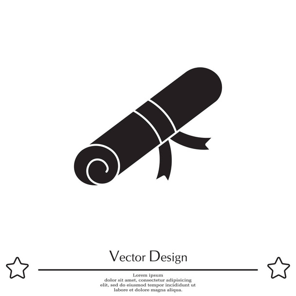 diploma egyszerű ikon - Vektor, kép