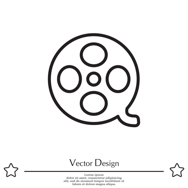 Película carrete línea icono
  - Vector, Imagen