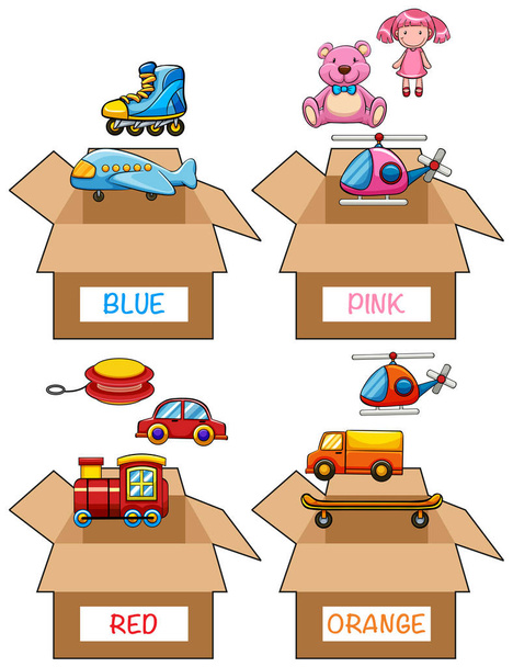 Different items in various colors - Vector, Image