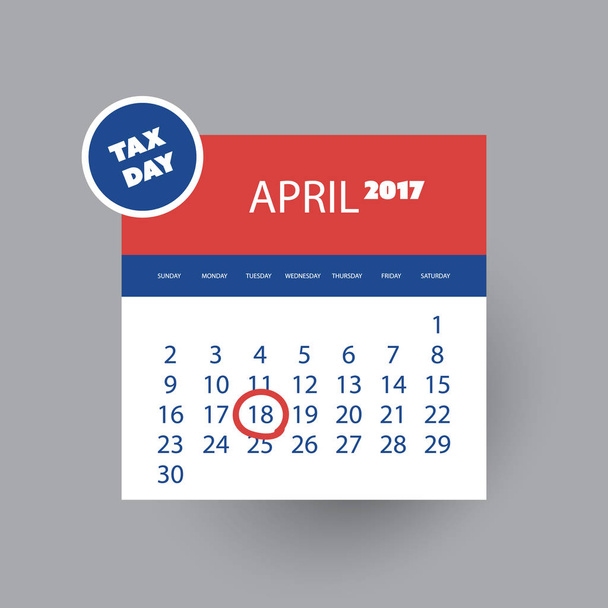  Нас податкові день значок - календар шаблон оформлення 2017  - Вектор, зображення