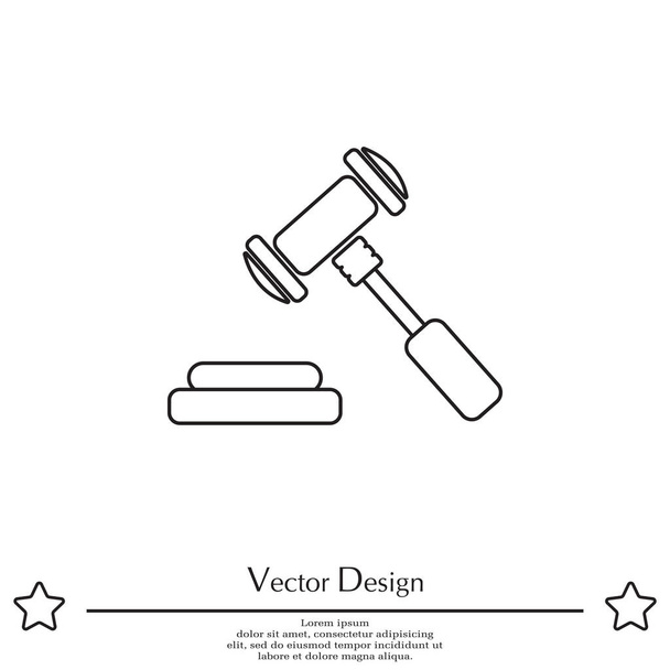 hamer lijn pictogram - Vector, afbeelding